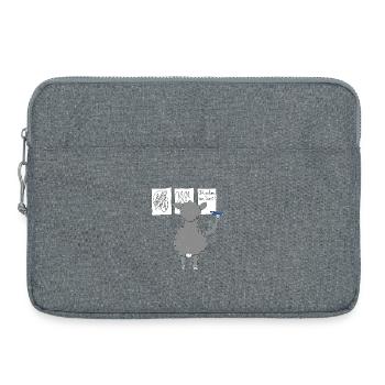 Das Lama übt Schreiben - Laptoptasche 15" - Grau meliert - Vorne