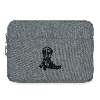 Stiefel Cowboy Western Pferd Sporn Spruch Geschenk - Laptoptasche 15" - Grau meliert - Vorne