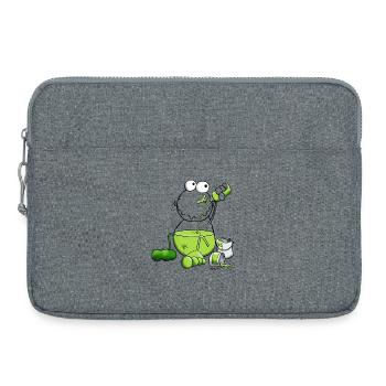 Farbfrosch - Frosch - Laptoptasche 15" - Grau meliert - Vorne