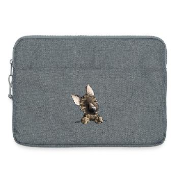 Lustiger Holländischer Schäferhund I Comic Hund - Laptoptasche 15" - Grau meliert - Vorne