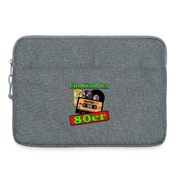 80er Party,Fun Shirt,Ein Kind der 80er (25) - Laptoptasche 15" - Grau meliert - Vorne
