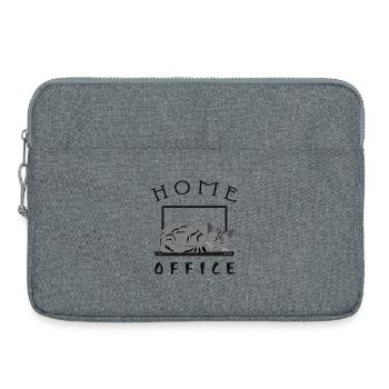 Chat relaxant dans le bureau à domicile - Sacoche pour ordinateur portable 15 pouces - gris chiné - Devant
