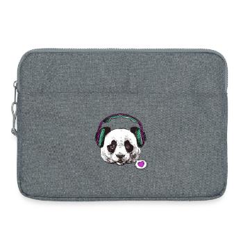 Panda Schwangerschaft - Laptoptasche 15" - Grau meliert - Vorne