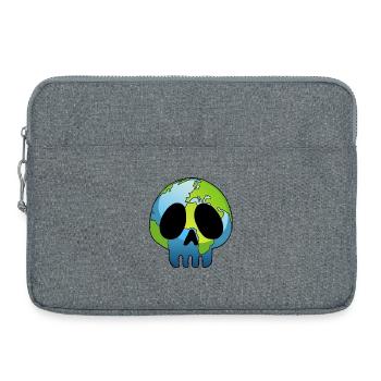 Skull and planet Earth - Laptop bag 15" - heather grey - Front