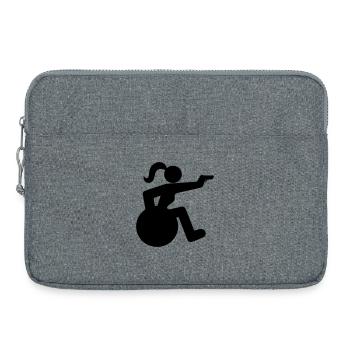 Shooting wheelchair user. # - Laptop bag 15" - heather grey - Front