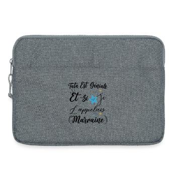 Tata est génial et si je l'appelais marraine bébé - Sacoche pour ordinateur portable 15 pouces - gris chiné - Devant