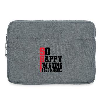 Funny Bachelor Party Engagement Wedding Married - Laptop bag 15" - heather grey - Front