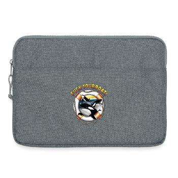 Orca im Rettungsring - Laptoptasche 15" - Grau meliert - Vorne