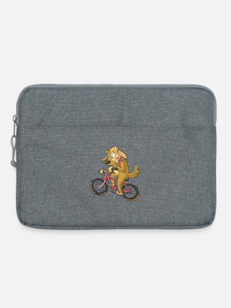 Biker Hund / Bikender Hund - Laptoptasche 15" - Grau meliert