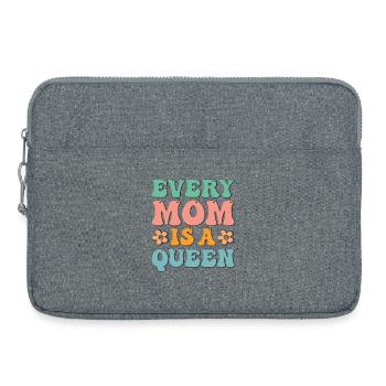 Every Mom is a Queen - Laptop bag 15" - heather grey - Front
