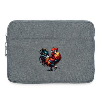 Coq cool aux couleurs vives avec des lunettes de soleil - Sacoche pour ordinateur portable 15 pouces - gris chiné - Devant