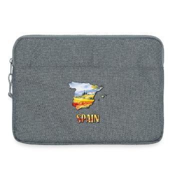 Carte aquarelle de l’Espagne - Sacoche pour ordinateur portable 15 pouces - gris chiné - Devant