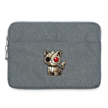 chat kawaii zombie effrayant pour s’amuser à Halloween - Sacoche pour ordinateur portable 15 pouces - gris chiné - Devant