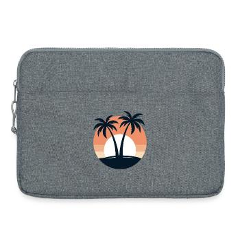 Retro Sunset Palm Trees Beach Vacation Tropical - Laptop bag 15" - heather grey - Front