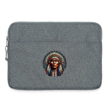Amerikanisch, Indianer, Amerikaner - Laptoptasche 15" - Grau meliert - Vorne
