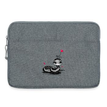 Schlange mit Herz Luftballon - Heartful Creatures - Laptoptasche 15" - Grau meliert - Vorne
