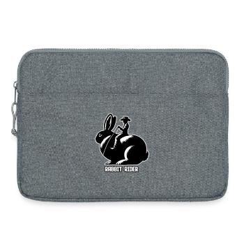 Rabbit Rider (Text hell - mit Kontur, 3-farbig) - Laptoptasche 15" - Grau meliert - Vorne