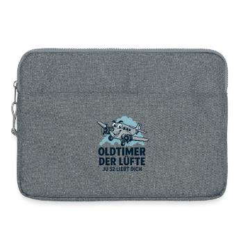 Oldtimer der Lüfte Ju52 - Laptoptasche 15" - Grau meliert - Vorne