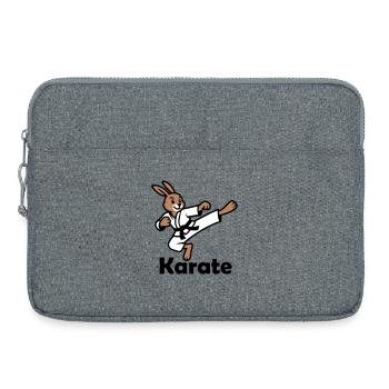 Karaté Lapin - Sacoche pour ordinateur portable 15 pouces - gris chiné - Devant