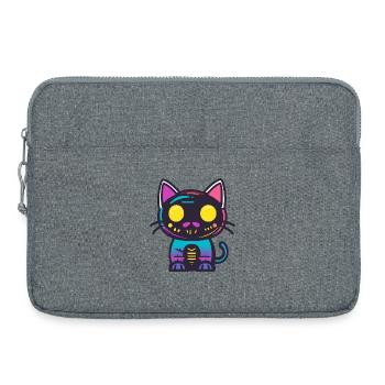 Chat Halloween Chat - Sacoche pour ordinateur portable 15 pouces - gris chiné - Devant