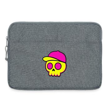Neon Skull Cap Design - Laptoptasche 15" - Grau meliert - Vorne