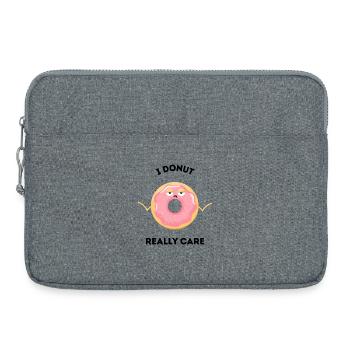 Funny Donut Pun – I Donut Really Care - Laptop bag 15" - heather grey - Front