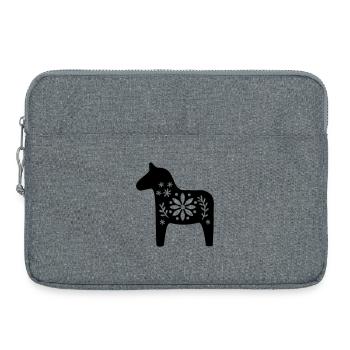 Scandinavian Dala Horse – Nordic Folk Art Design - Laptop bag 15" - heather grey - Front