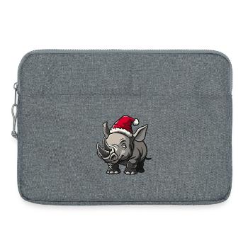 Nashorn Weihnachten - Laptoptasche 15" - Grau meliert - Vorne