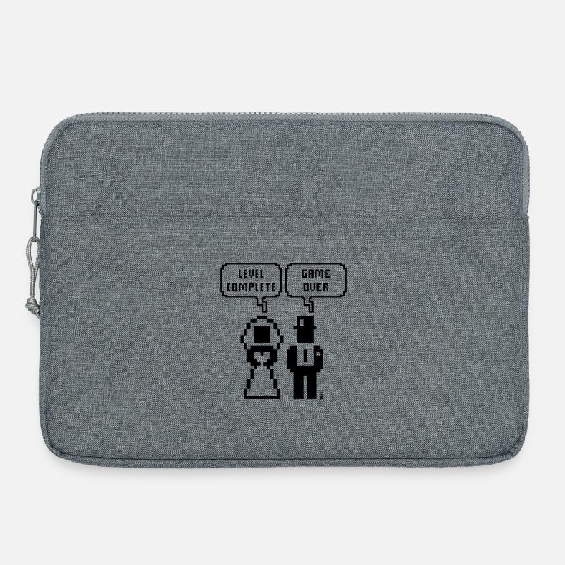 Level Complete – Game Over (JGA / Pixel / Bold B) - Laptop bag 15" - heather grey