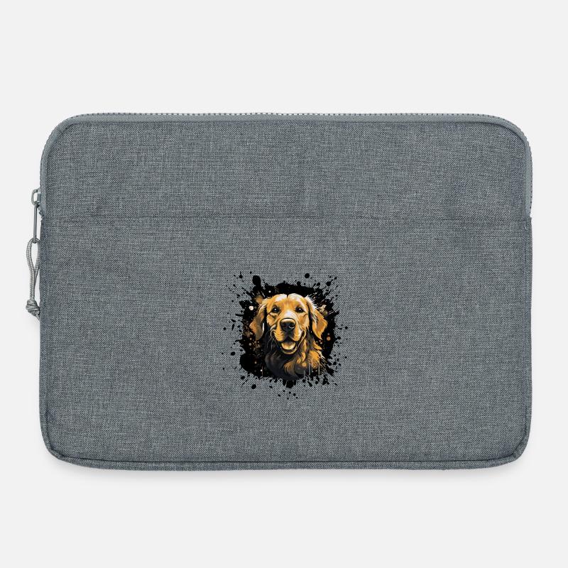 Golden Retriever Pop Art Gesicht - Laptoptasche 15" - Grau meliert