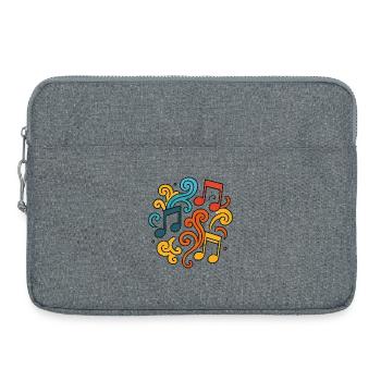 Colorful musical notes - Laptop bag 15" - heather grey - Front