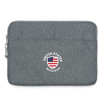 American Flag Shield Michigan - Laptoptasche 15" - Grau meliert - Vorne