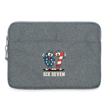US Flag 67 Memes Six Seven - Sacoche pour ordinateur portable 15 pouces - gris chiné - Devant