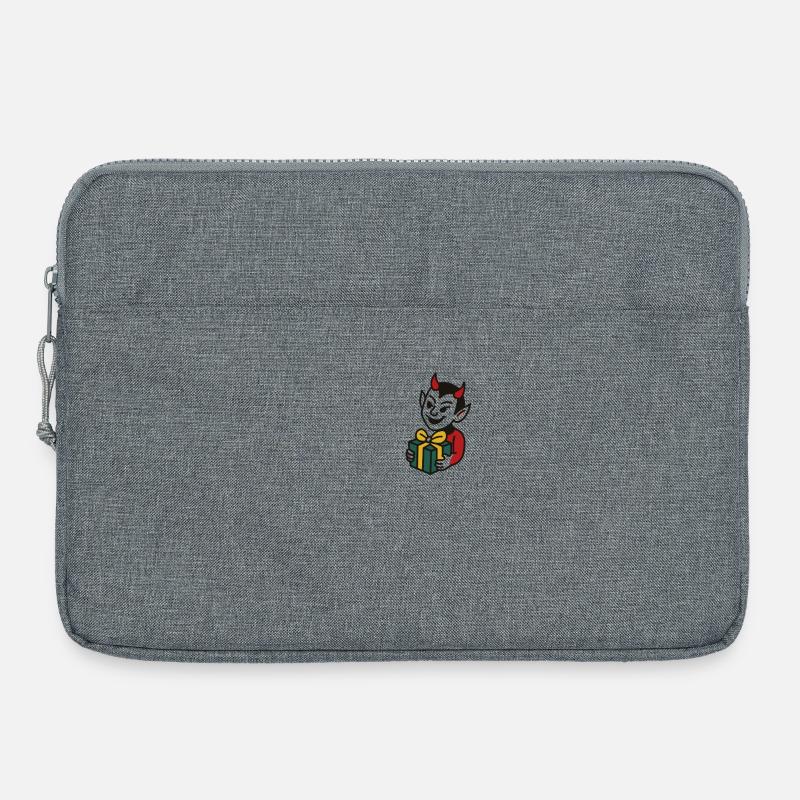 Frecher Teufel mit Geschenk Cartoon Motiv - Laptoptasche 15" - Grau meliert