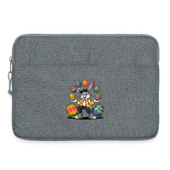 Lapin de Pâques avec des œufs colorés - Sacoche pour ordinateur portable 15 pouces - gris chiné - Devant