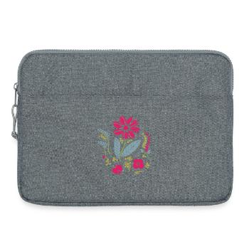 Ornement floral avec feuilles - Sacoche pour ordinateur portable 15 pouces - gris chiné - Devant