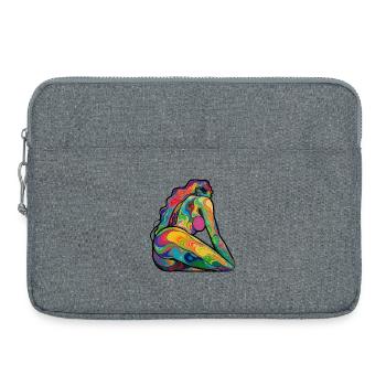 Bunte Silhouette nackt in Wirbeln - Laptoptasche 15" - Grau meliert - Vorne