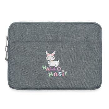 Bonjour lapin, - Sacoche pour ordinateur portable 15 pouces - gris chiné - Devant