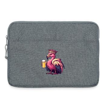 Flamingo Beer King - Laptop bag 15" - heather grey - Front