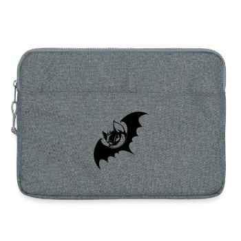 Grinning Bat – Evil Cartoon Bat - Laptop bag 15" - heather grey - Front