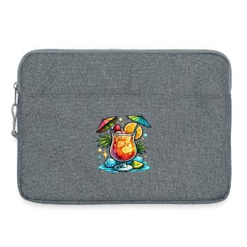 Tropischer Cocktail Popart - Laptoptasche 15" - Grau meliert - Vorne