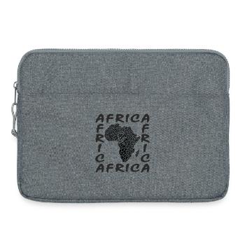 Afrique _continent_silhouette _wild_animal_skin_ - Sacoche pour ordinateur portable 15 pouces - gris chiné - Devant