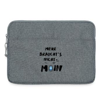 Moin mehr braucht's nicht Meer Leuchtturm Nordisch - Laptoptasche 15" - Grau meliert - Vorne