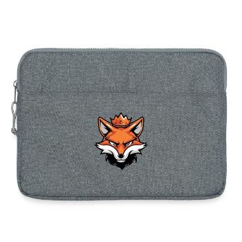 Couronne de Tête de Renard - Sacoche pour ordinateur portable 15 pouces - gris chiné - Devant