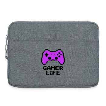 Knalliger Gamer Life Controller - Laptoptasche 15" - Grau meliert - Vorne