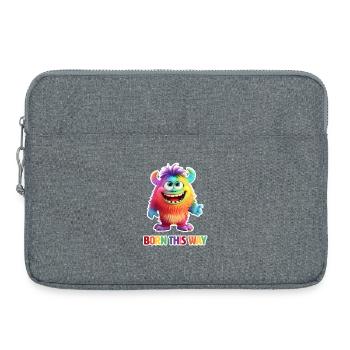 Born This Way - Fluffy Rainbow Monster - Laptop bag 15" - heather grey - Front