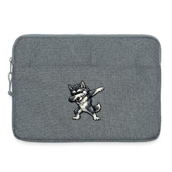 Dabbing Wolfhound Czechoslovakian Wolfhound - Laptop bag 15" - heather grey - Front
