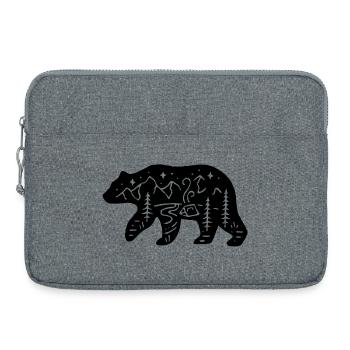 Schwarzbären-Totem der Natur - Laptoptasche 15" - Grau meliert - Vorne