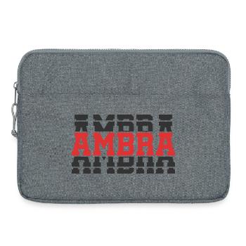 t-shirt ambre t-shirt idée cadeau texte empilé - Sacoche pour ordinateur portable 15 pouces - gris chiné - Devant