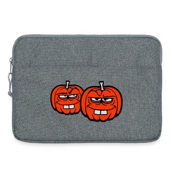 Two Naughty Pumpkins Silly Funny Halloween Team - Laptop bag 15" - heather grey - Front